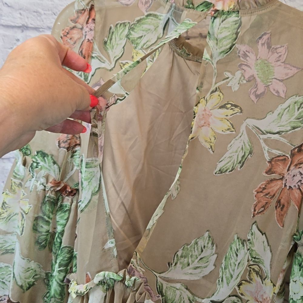 Princess Polly Eden Bloom Floral Babydoll Mini Dress Puff Sleeve Romantic XS - Picture 9 of 13